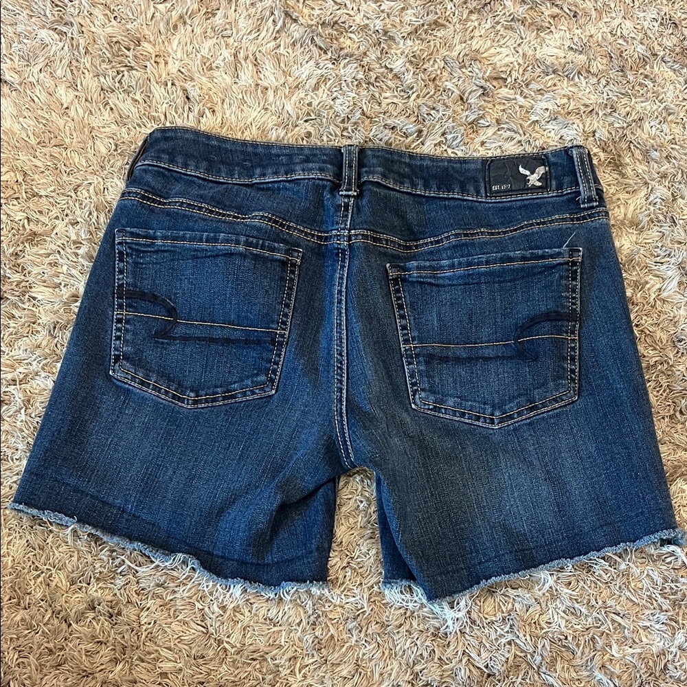 American Eagle Outfitters Dark Blue Jean Shorts - Picture 2 of 4